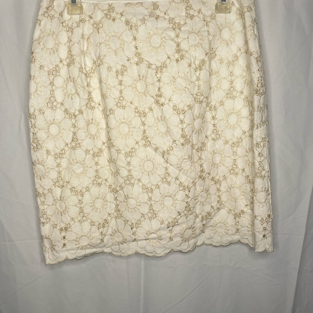 LOFT Shimmer Floral Eyelet Mini Skirt - Picture 5 of 9
